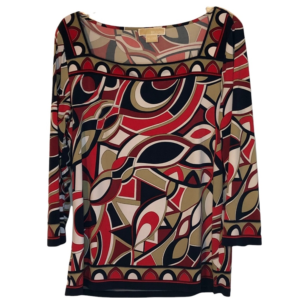 Michael Kors women’s XL top, colorful, square neckline